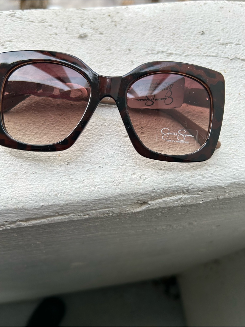 Jessica Simpson Dark Tortoise Square Sunglasses